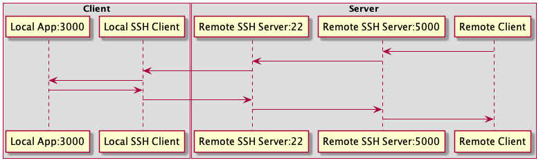 ssh tunnel to remote host